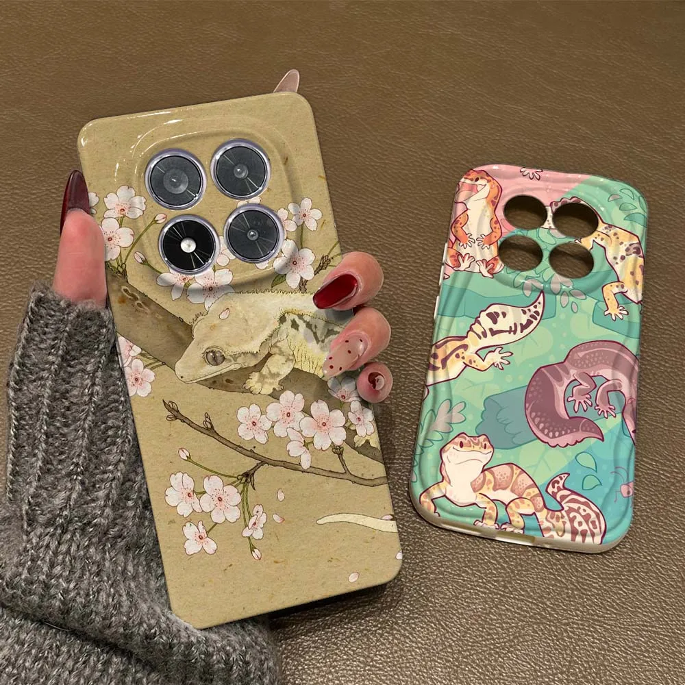 

Cute Lizard Cover For Xiaomi Poco X7 X6 F6 F5 M6 M5s C75 C65 C61 Pro 5G Feilin Phone Case Wave Oil Phone Case