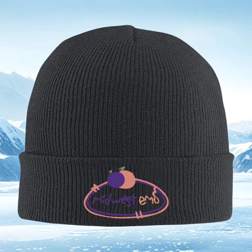 Gorro de punto Unisex con diseño emo de fruta ovalada para hombre y mujer, gorro, Jersey, gorro térmico cálido para invierno, Na