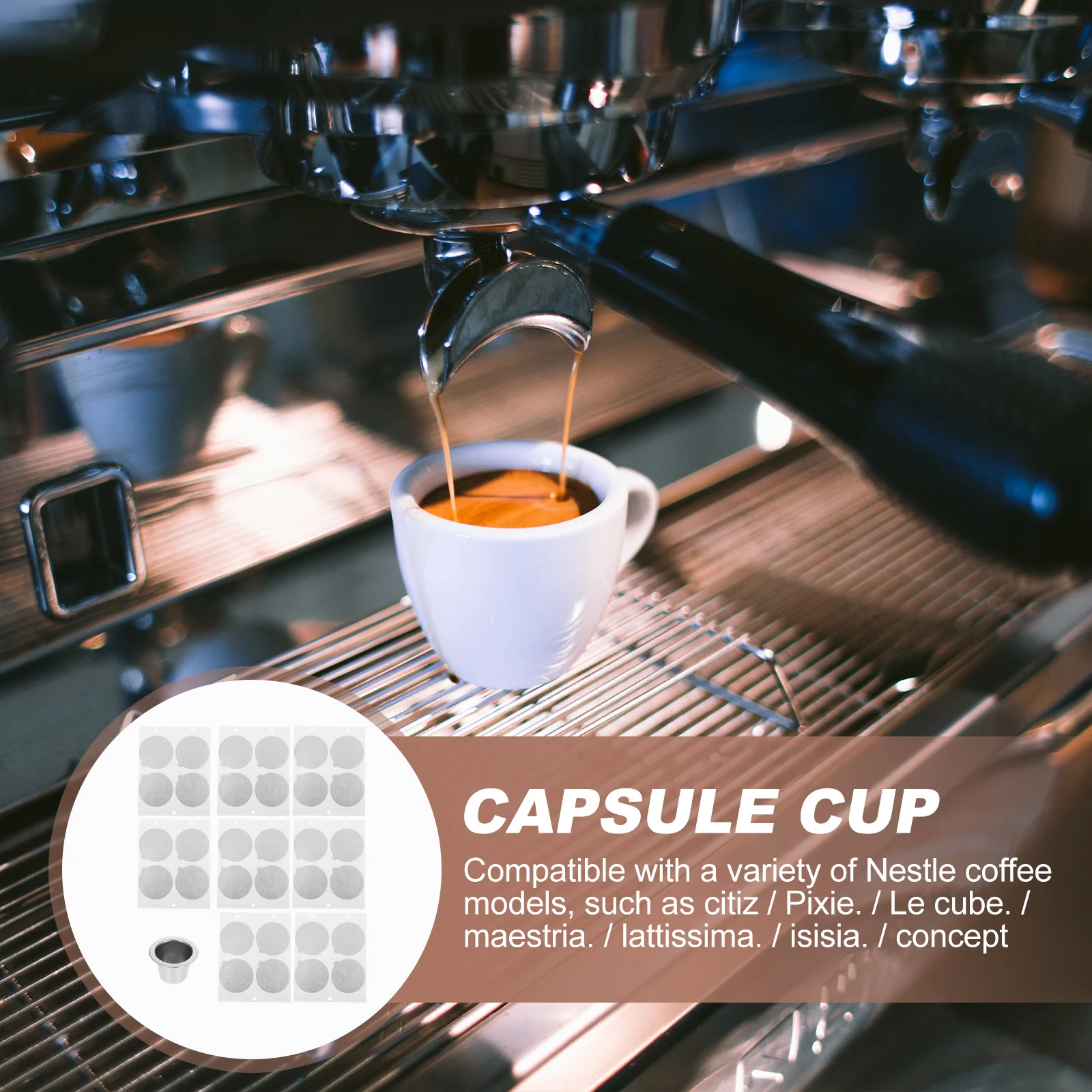 

Coffee Capsule Filter Set Stainless Steel Aluminum 100 Foil Lids Reusable Home Restaurant Hotel Eco Friendly Kitchen Bar
