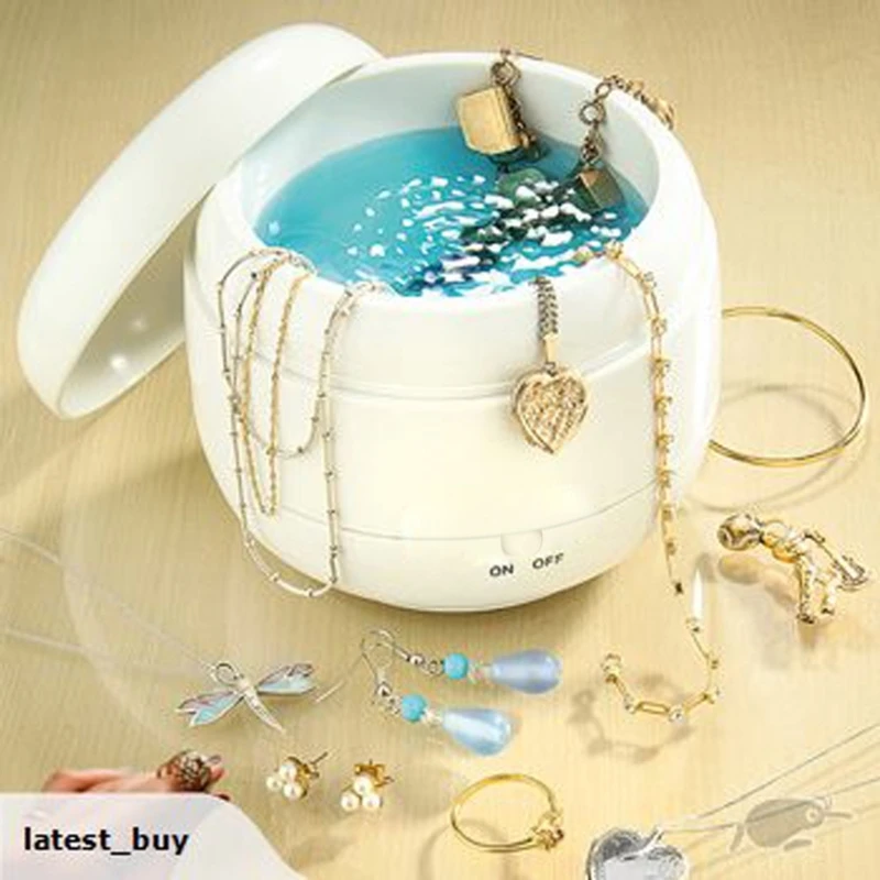 Ультразвуковой очиститель ювелирных изделий Профессиональный ультразвуковой аппарат для чистки колец, ожерелий, часов, зубных