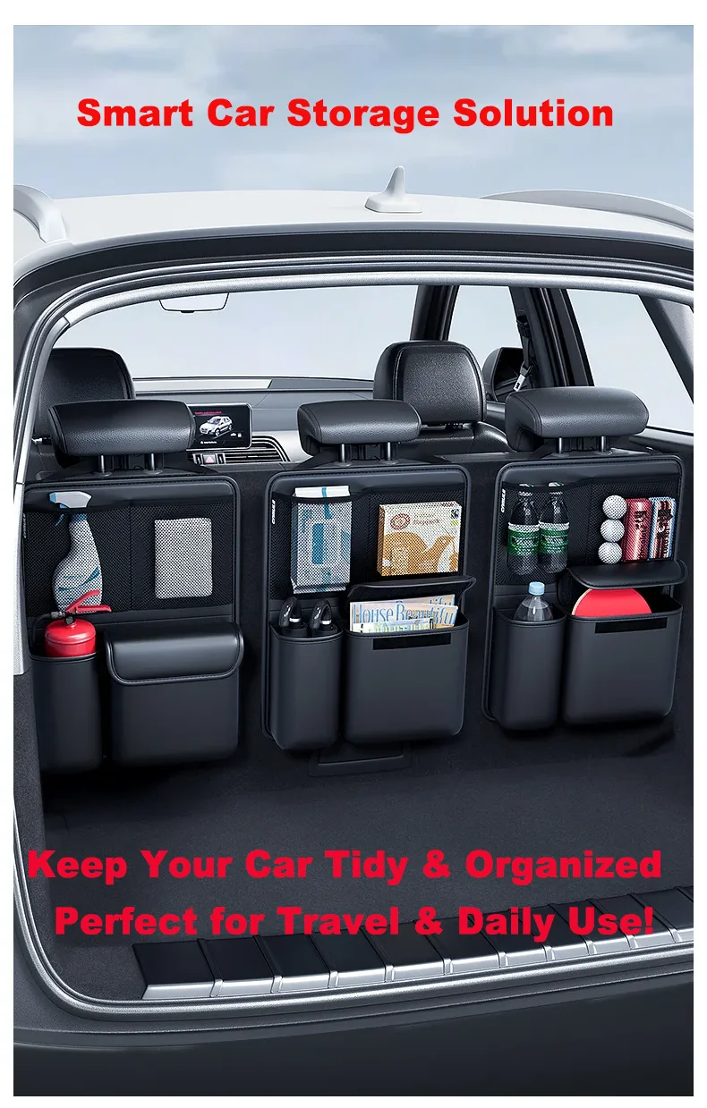 

Органайзер в багажник автомобиля с регулируемыми перегородками — водонепроницаемый и складной ящик для хранения внедорожника, седана, минивэна (большая вместимость)