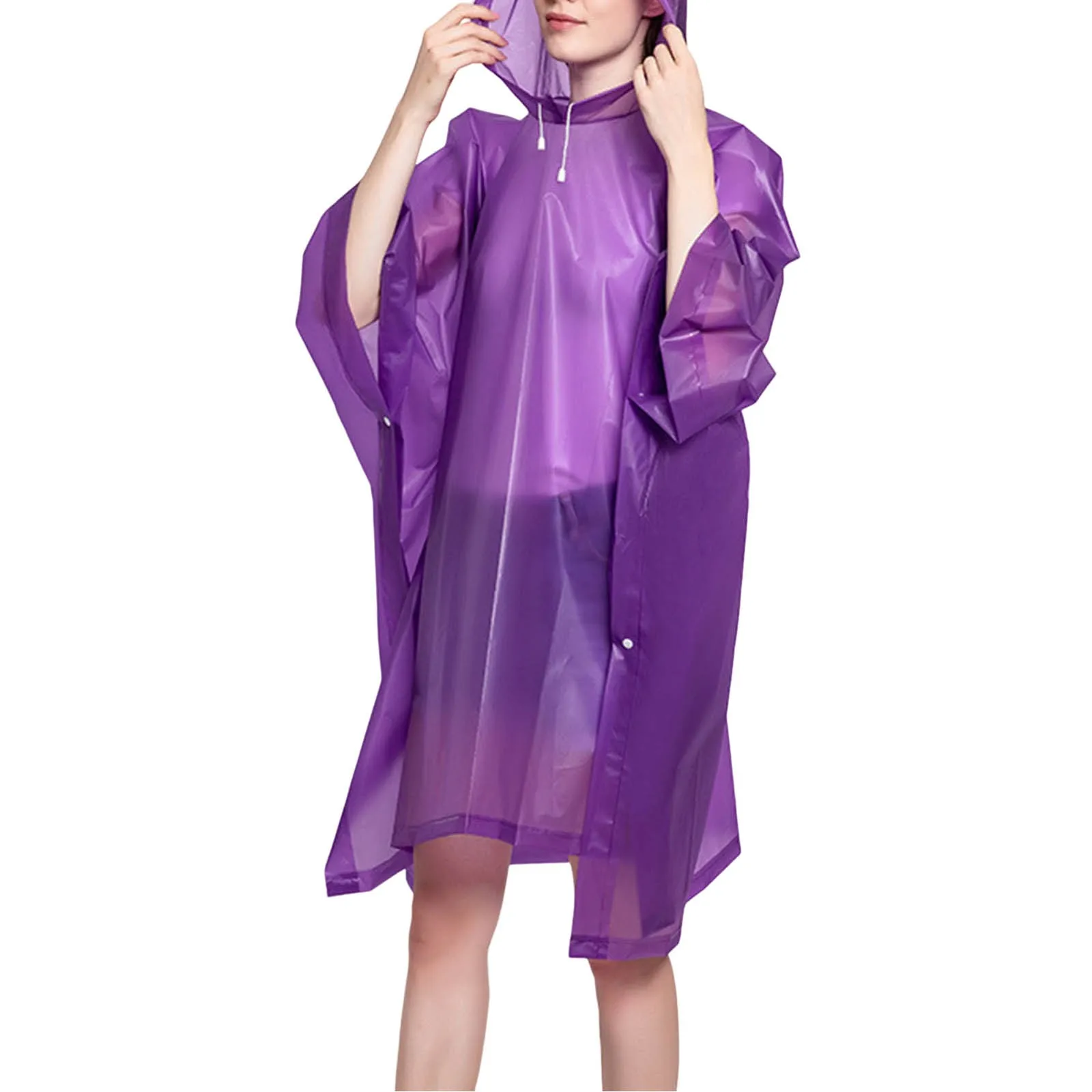 Portable Rain Coat For Adults Waterproof Rain Poncho Lightweight Reusable Hooded Rain Coat Outdoor Hiking Camping Raincoat