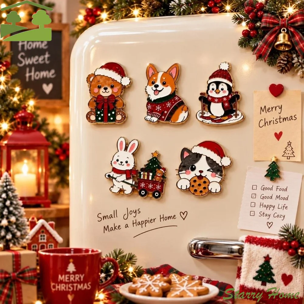 Creative Penguin Puppy Refrigerator Magnets Bear Dog Home Decoration Christmas Ornaments Cat Refrigerator Decor Magnet
