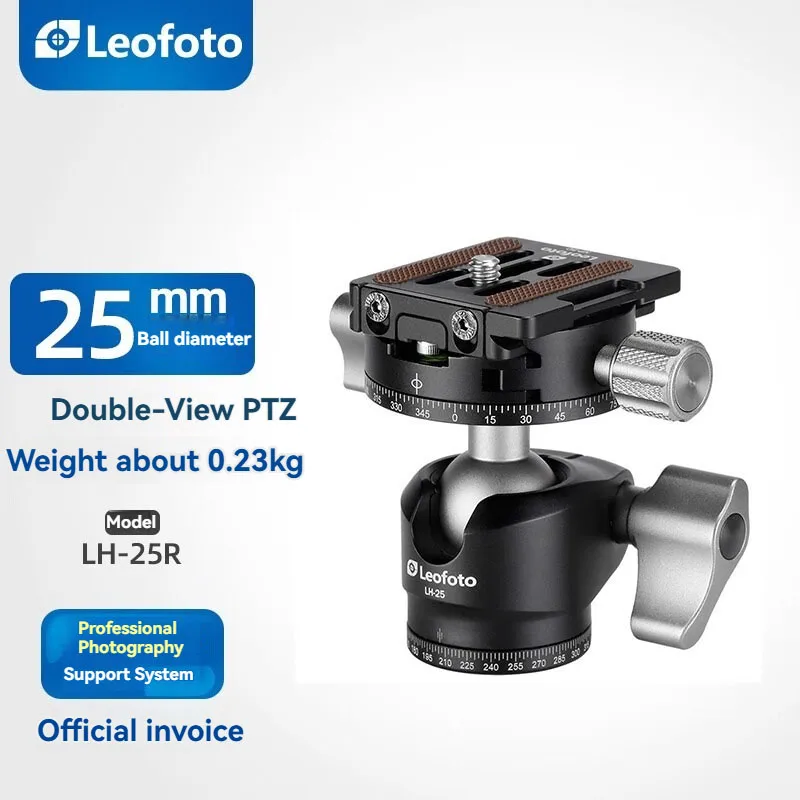 

Leofoto Mini Ball Head for Tripod DSLR Cameras with Quick Release Plate, 25mm Ball Diameter LH-25