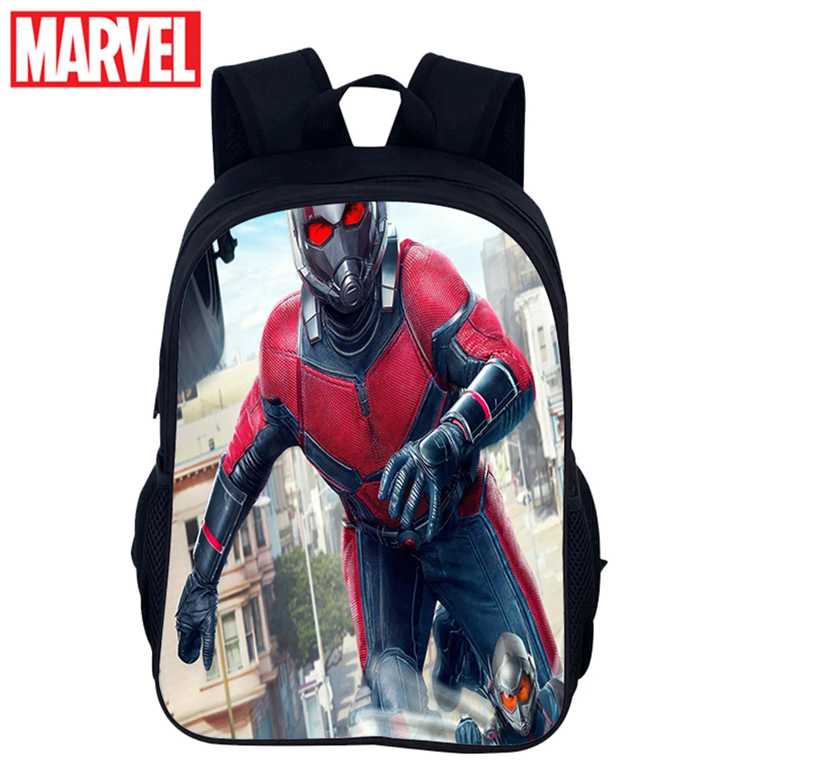 

Детская парусиновая большая сумка для книг, классический рюкзак Marvel «Ан-Man», большой вместительный рюкзак для начальной школы
