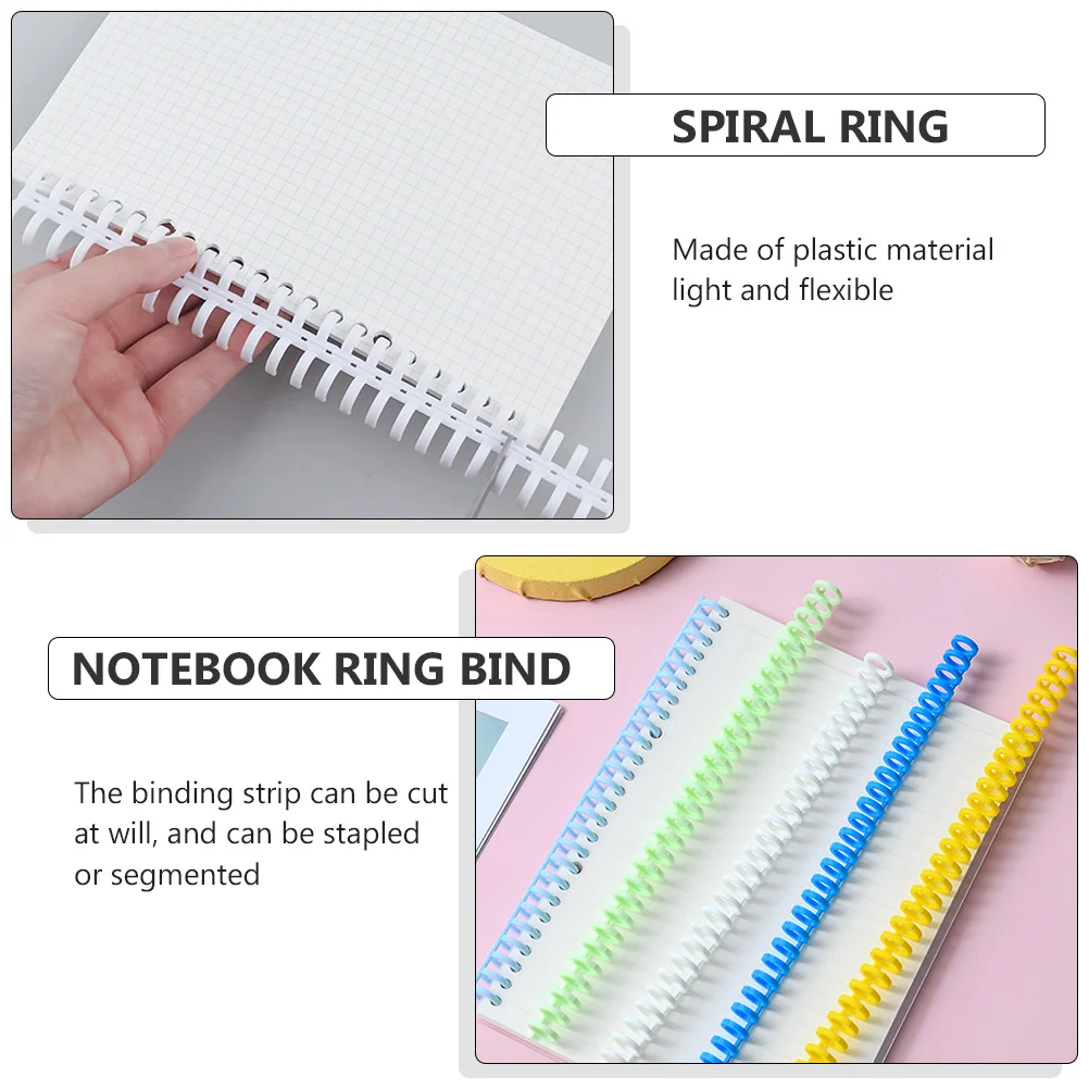 

10 Pcs Binding Strip Replacement Core Spiral Coil Diy Notebook Spirals Ring Loose Leaf Coils Plastic Notebooks