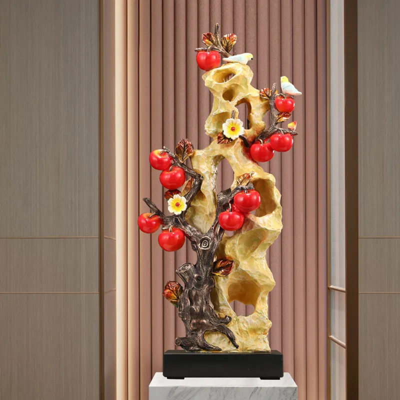 New Chinese-style persimmon Ruyi ornament living room light luxury high-end entrance auspicious decoration home goods