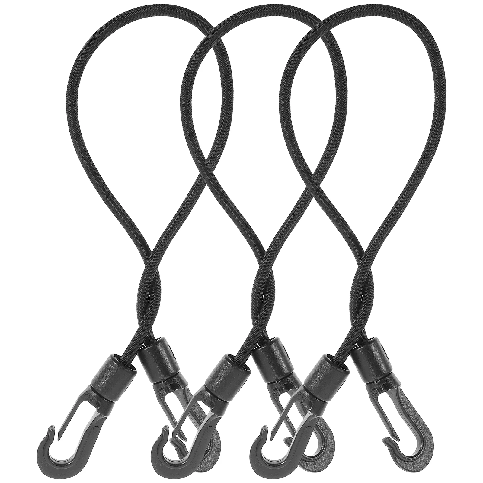 3 Pcs Boat Rope Elastic String Hook Kayak Supplies Adjustable Paddle Black Holder