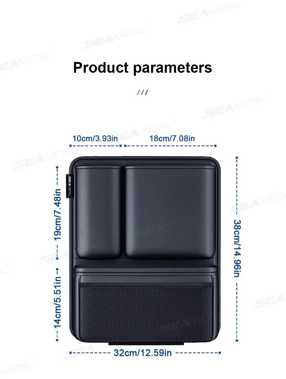 SEAMETAL Auto Stamm Pu Leder Lagerung Tasche Innen Auto Rücksitz Tasche Große Kapazität Hängen Organizer Für SUV Limousine Fließheck – Detail 19