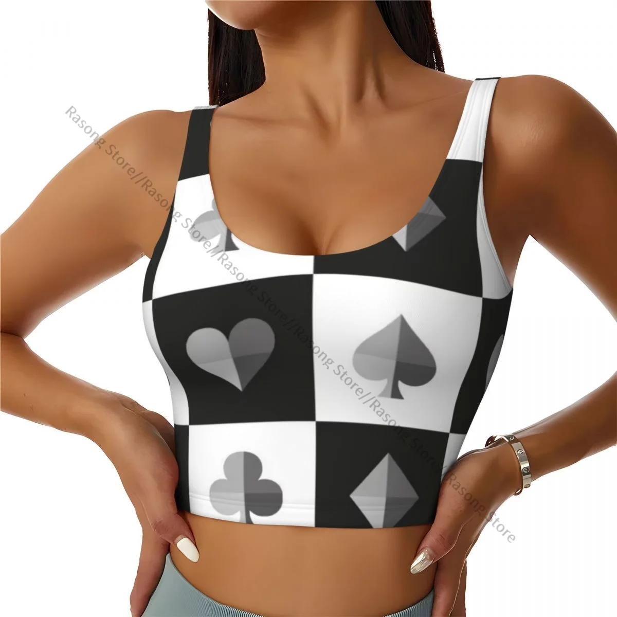 

Жилет для йоги, женский спортивный укороченный топ для спортзала, костюм для карточек, шахматная доска, уличная одежда для тренировок, дышащая майка, женская