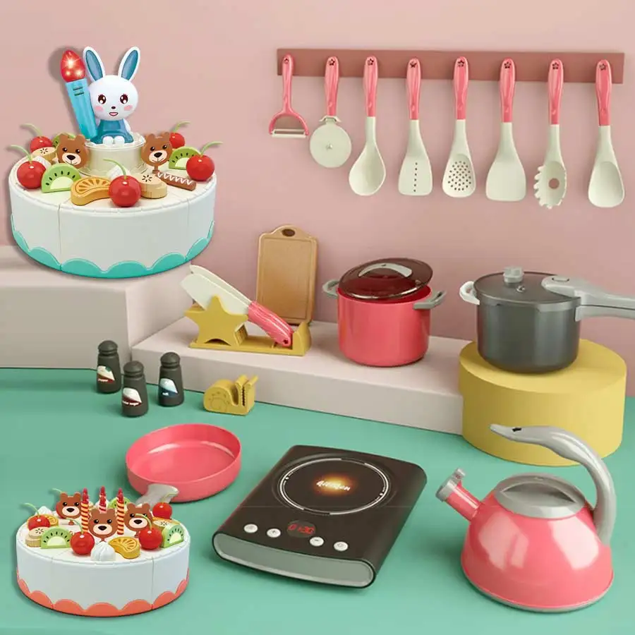 Ensemble de jouets de cuisine pour enfants, 32 pièces, jeu de nourriture avec casseroles, ustensiles, ustensiles de cuisine, jeu de rôle, jouets pour garçons et filles