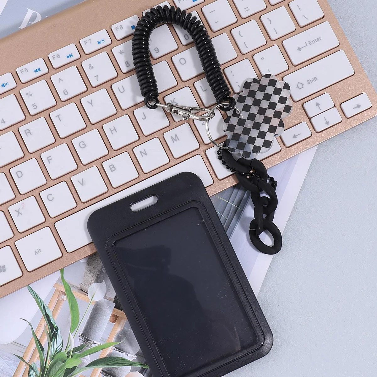 กระเป๋ากระเป๋าเก็บบัตรภาพสไตล์ kpop กระเป๋าเก็บบัตร3นิ้วกระเป๋าจี้รูปถ่ายสีดำกระเป๋าเก็บบัตรเครื่องเขียนของโรงเรียน