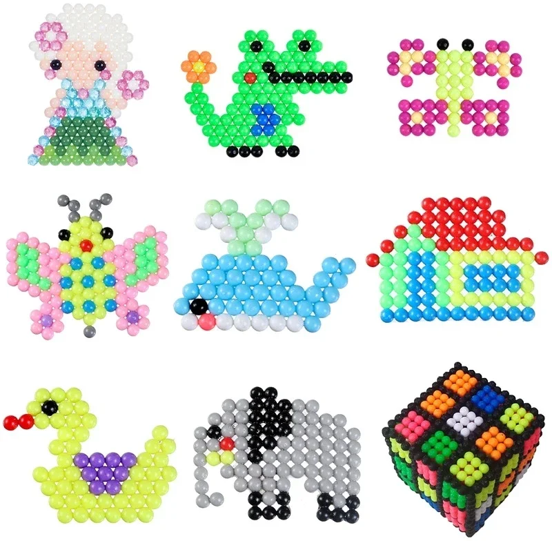 Ręcznie robione koraliki z bezpiecznikiem wodnym Kreatywne koraliki DIY Art Crafts Toys Magic Water Sticky Beads Zestaw zabawek sensorycznych Puzzle 3D Zabawka