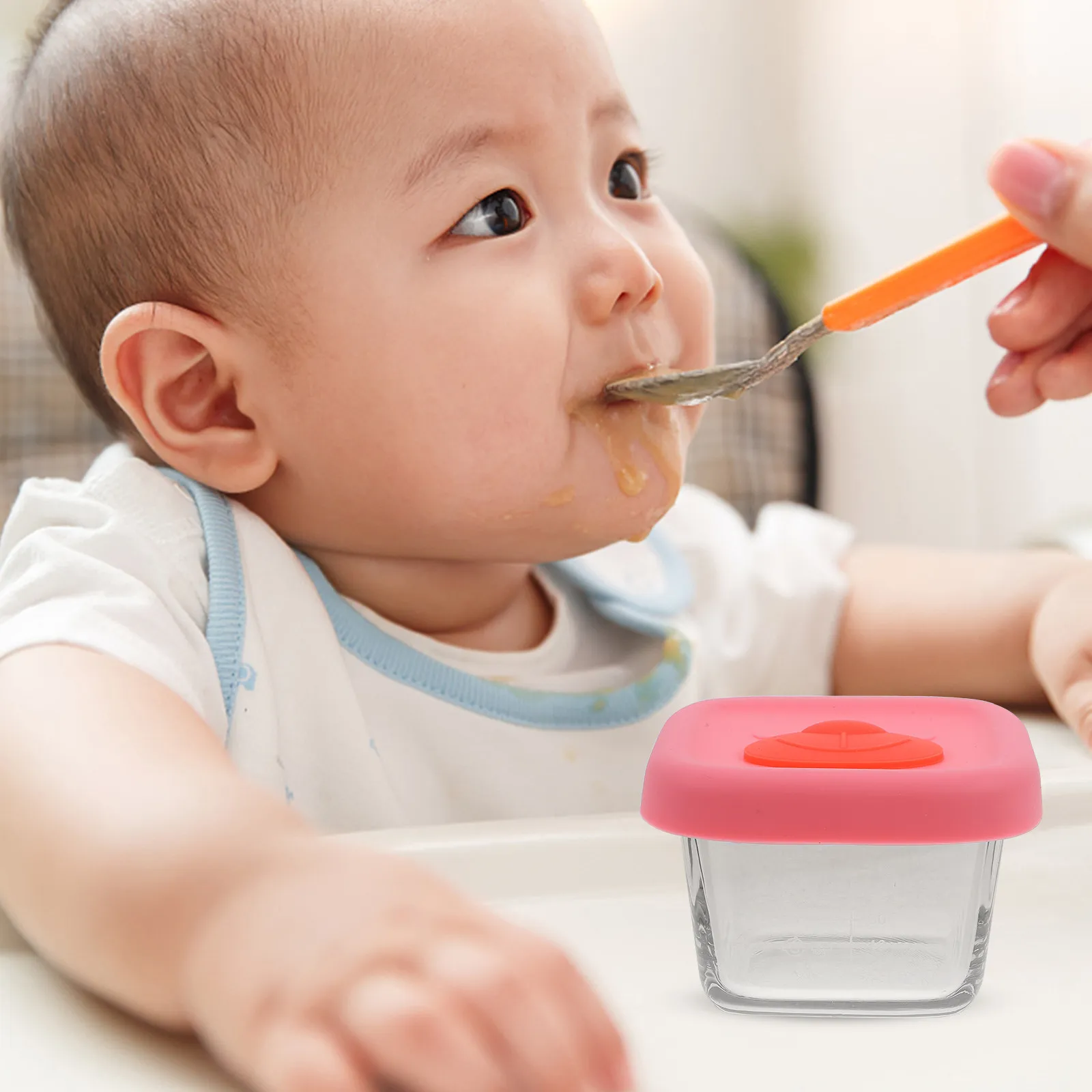 140Ml Baby Feeding Bowl with Lid Educational Self Feeding Bowl for Cereal Soup Pasta Snacks Toddler Safety Dish Kitchen Storage