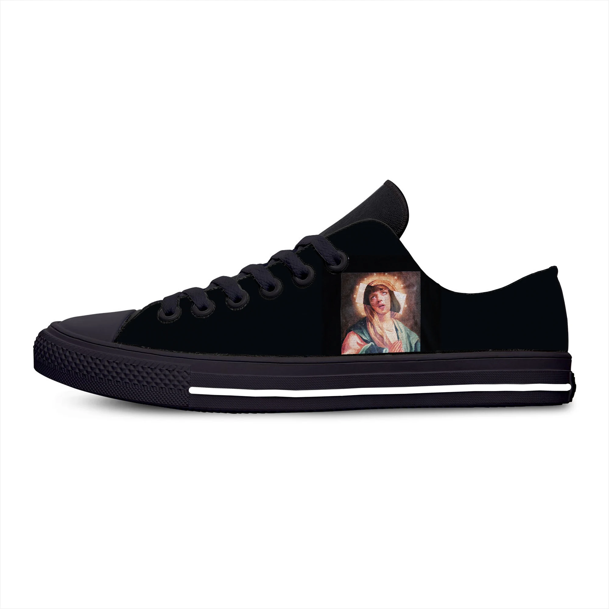 Hot Virgin Mary Pulp Fiction Hot Fashion Cute Funny Casual Shoes Breathable Men Women Board Shoes Low Top Lightweight  Sneakers