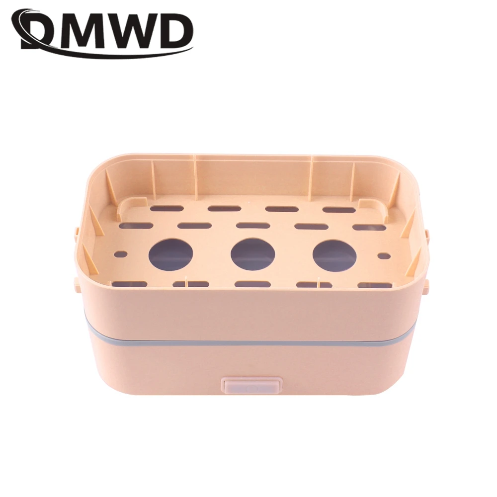 DMWD แบบพกพาหม้อหุงข้าวความร้อนกล่องอาหารกลางวันไฟฟ้าอาหารความร้อนเครื่องทำความร้อน Steamer Cooking คอนเทนเนอร์สำนักงานอุ่น110/220V