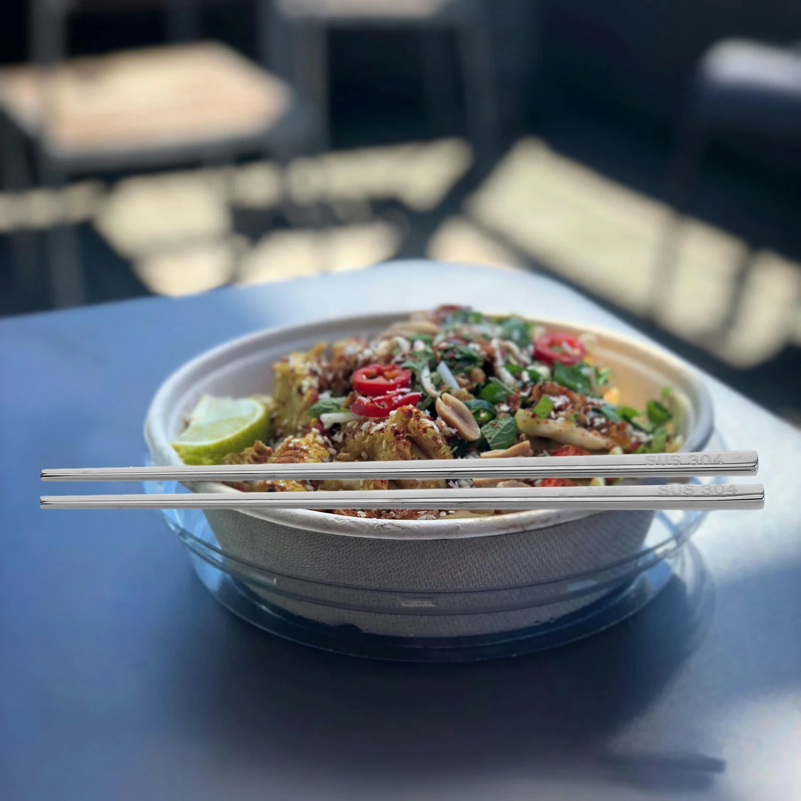 

Stainless Steel Chopsticks With Storage Case Nonslip Reusable Kitchen Tableware For Sushi Noodles Camping Travel