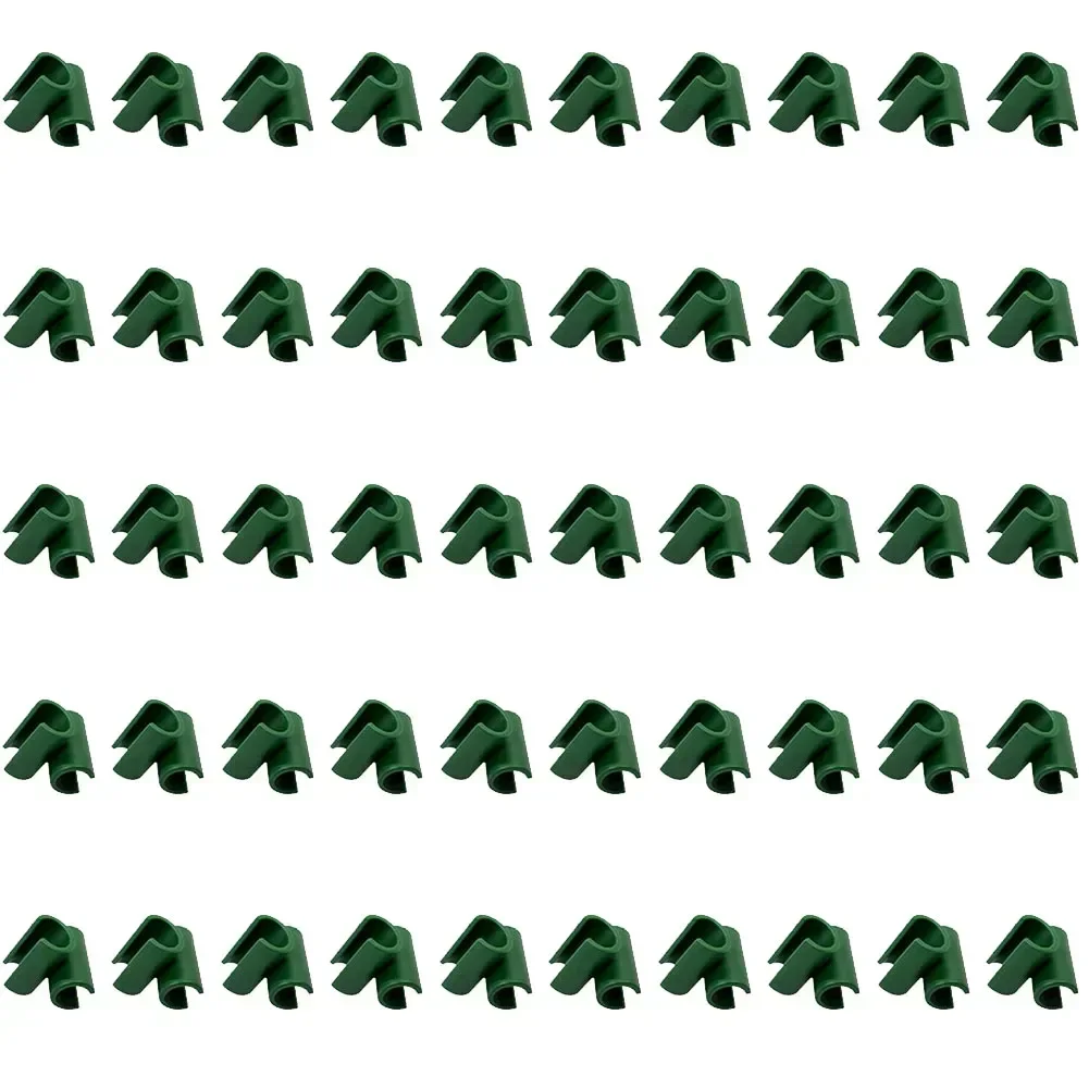 

Secure Plant Trellis Connector Clip Stake Clips for Fixed Garden Frame Rod Suitable for Climbing Vegetables Green 50pcs
