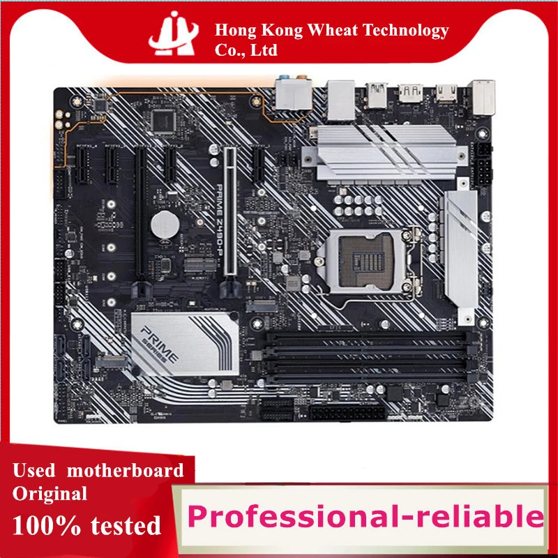 Intel For Z490 PRIME Z490-P Z490P motherboard Used original LGA 1200 LGA1200 DDR4 128GB M.2 NVME USB3.0 SATA3 Desktop Mainboard