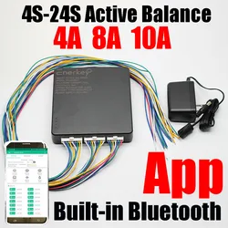 4A 8A 10A Active Balance Smart Bluetooth APP 4S-24S Li-on Lifepo4 LTO batteria al litio Balancer equalizzatore 8S 14S 16S 48V 60V BMS