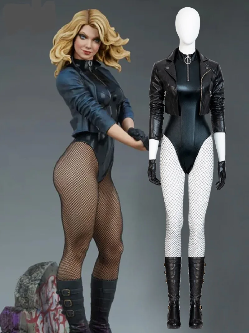 Hot selling Black Canary cos suit the same one-piece swimsuit fishnet stockings Cosplay suit