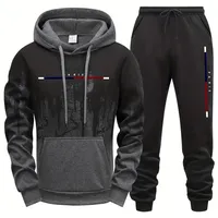 Paris Fashion Men's Hooded Tracksuit 2pcs Set High Quality Male Daily Casual Sports Jogging Suit Home Outdoor Hoodie Outftis