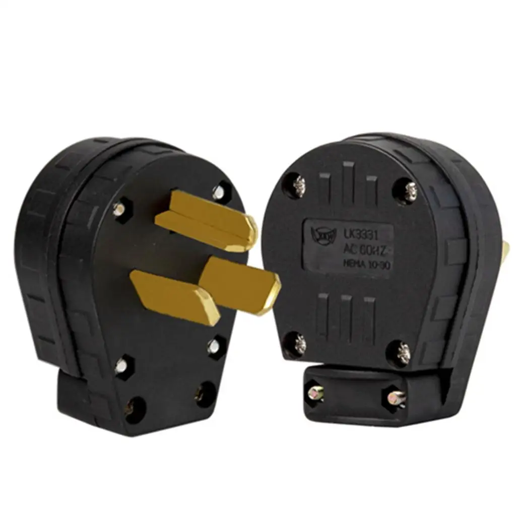 NEMA-conector macho elétrico, adaptador de aterramento, L10-30P, 30A, 250V