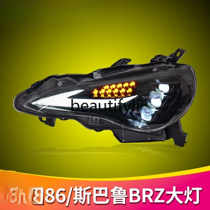 

Dedicated to GT86 headlight assembly BRZ modified RGB daytime running light running water turn signal LED lens headlight