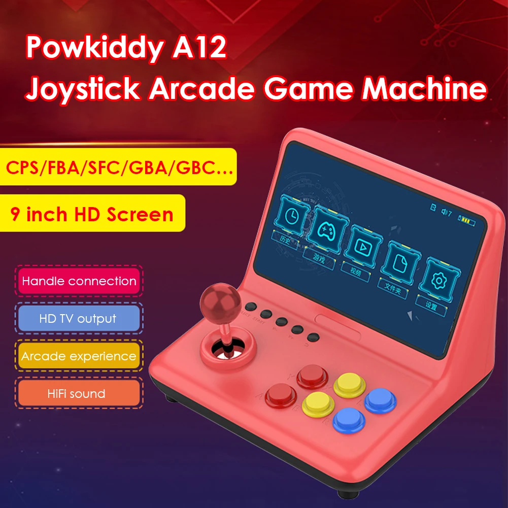 Imagem -03 - Powkiddy-arcade Joystick Game Console A12 Jogos Stick Video Player Suporta Saída de Alta Definição Saída Hdmi