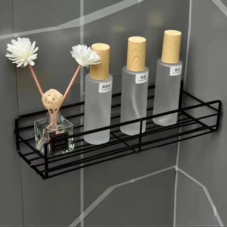 Wall Mounted Bathroom Shelf Corner Storage Iron Shower Drain Basket Cosmetic Rack Shampoo Holder Bathroom Organizer Wall Shelves