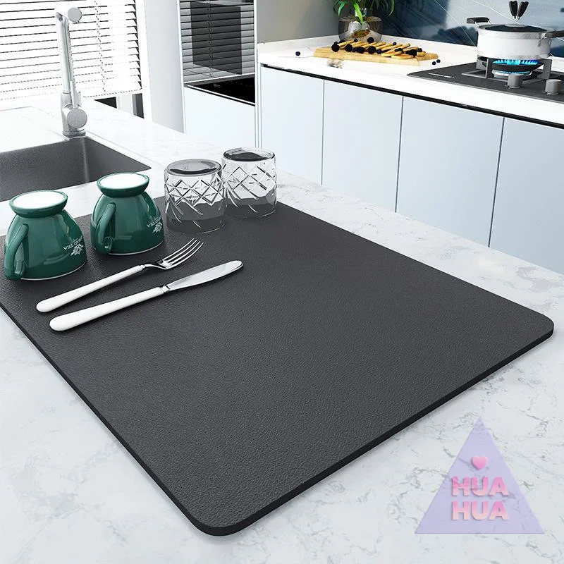HUA HUA Solid Kitchen Super Absorbent Mat Coffee Dish Drying Mats Non-slip Draining Pad Quick Dry Tableware Faucet Placemat #3
