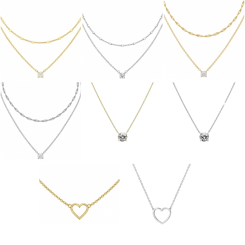 195C Fashion Necklace with Electroplated Alloy Finish, Complete Ready-to-Wear Accent for Standalone or Stacked Styling