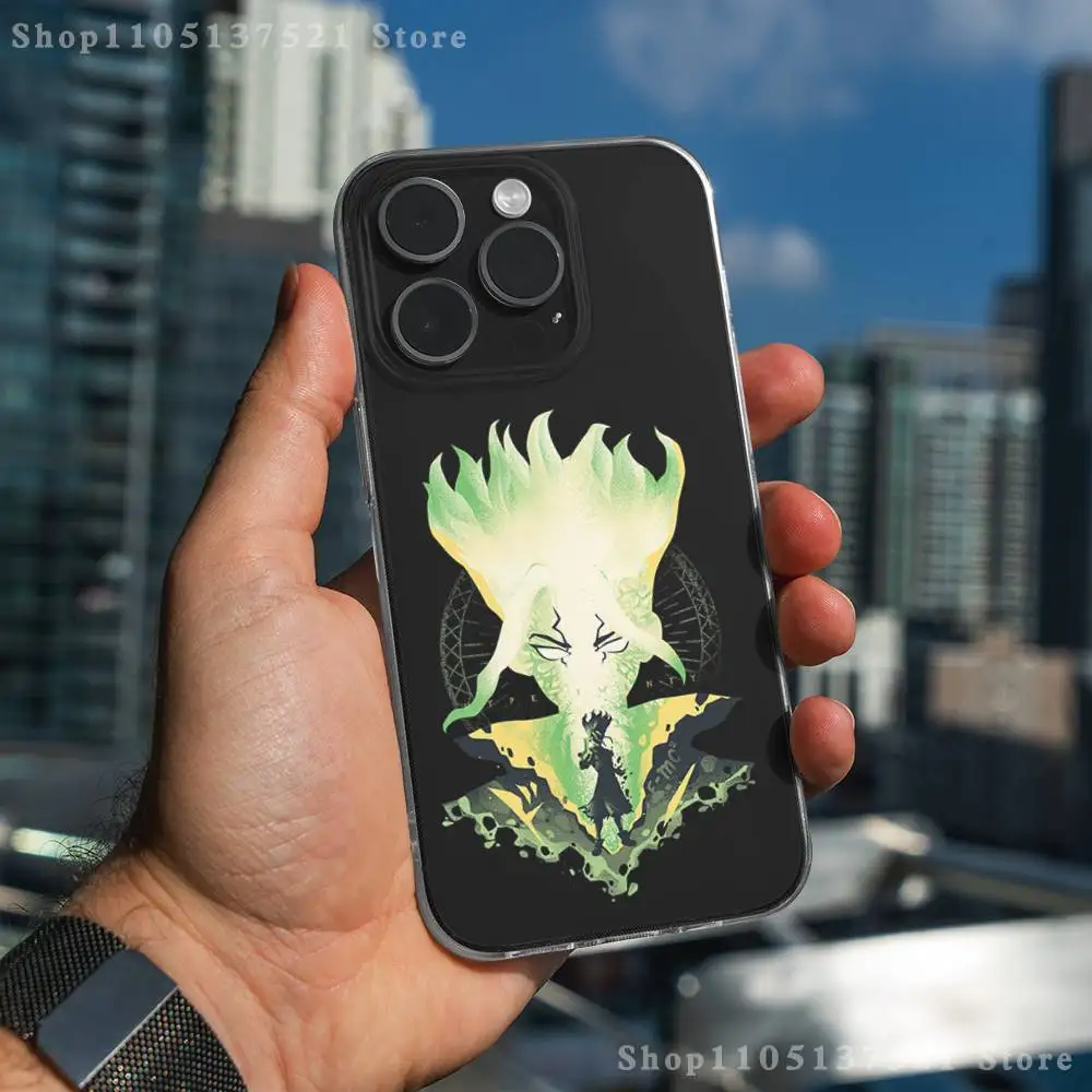 حافظة هاتف أنيمي D-Dr S-STONE لهاتف آيفون 17,16,15,14,13,12,11 Pro,Max,Plus,X,XS,XR,SE4,E غطاء ناعم شفاف صغير