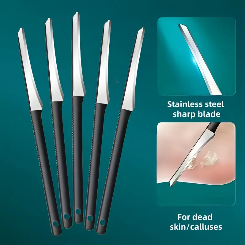 10Pcs Professional Foot Care Pedicure Tools Stainless Steel Sharp Dead Skin Callus Remover Knife Scraper for Men Women