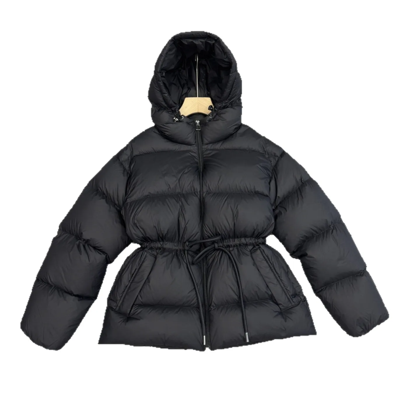 Nueva chaqueta acolchada ligera de invierno de diseñador de lujo para mujer, abrigos acolchados gruesos con capucha adelgazantes y cinturón cálido