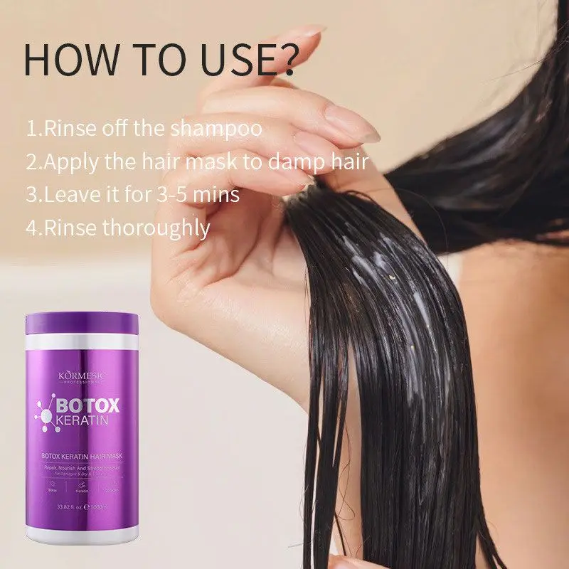 Keratin Smoothing Hair Mask for Dry Damaged Hair Deep Repair Silky Soft Strong Hydrating Free Salon Use