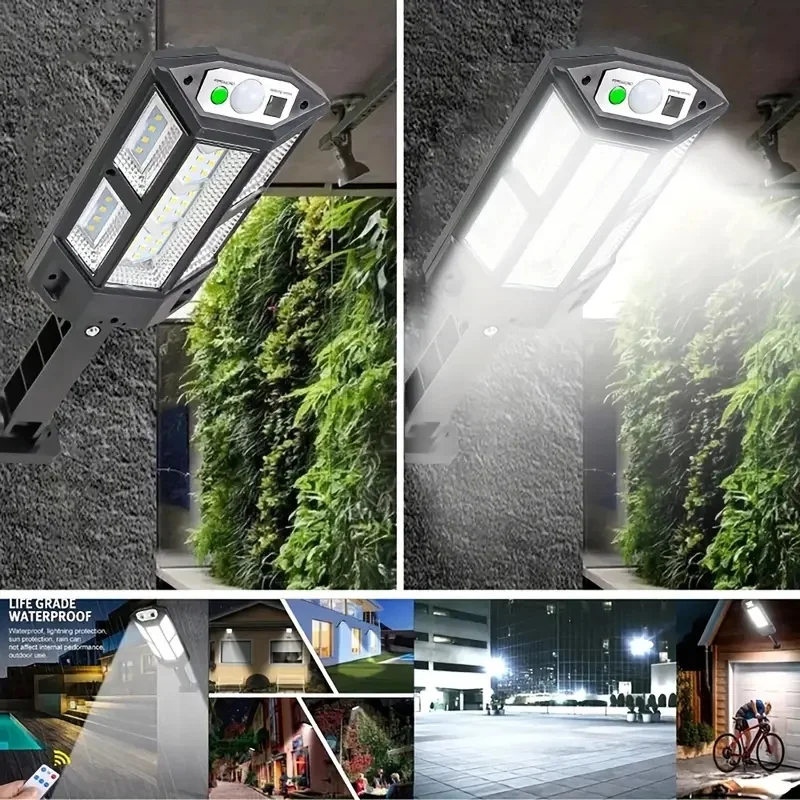 Luz LED Solar superbrillante de 6500K para pared, lámpara con Sensor de movimiento IP65, 3 modos de iluminación, para exteriores, jardín, seguridad, Calle y patio