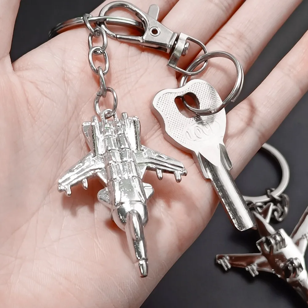 Air Plane Model Fighter Keychains Metal Cool Airplane Keyring Pendant Car Motorcycle Bag Key Chain Ring for Men Creative Gift - view 5
