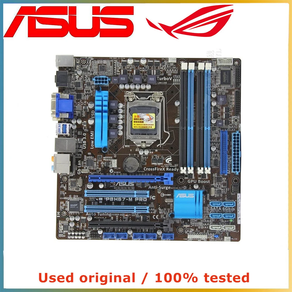 

For ASUS P8H67-M PRO Computer Motherboard LGA 1155 DDR3 32G For Intel H67 P8H67 Desktop Mainboard SATA III PCI-E 3.0 X16