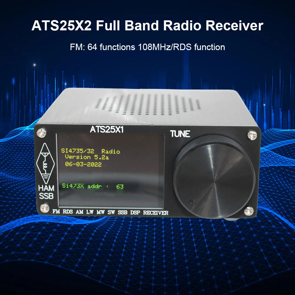 ATS25X1 All Band DSP Radio Receiver FM/LW/MW/SSB Receiver Si4732 Chip Digital Radio 2.4inch Touch Screen Built in Battery