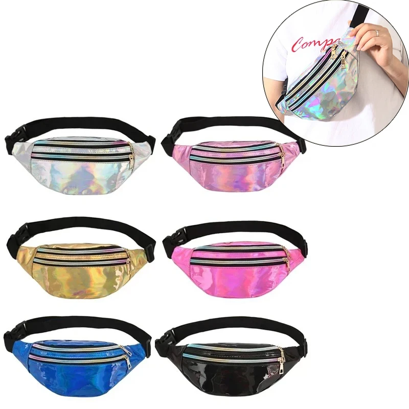 Saszetka na pasek do piterek laserowej dla kobiet Crossbody torby Crossbody damskie torby biodrowe modne saszetka biodrowa nerka wędrówki biegowe podróże