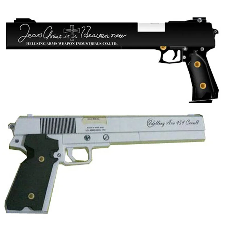 

1:1 Firearms Hellsing Weapons Casull & Jackal 3D Paper Model Pistol Handmade DIY Manual Gun Toy