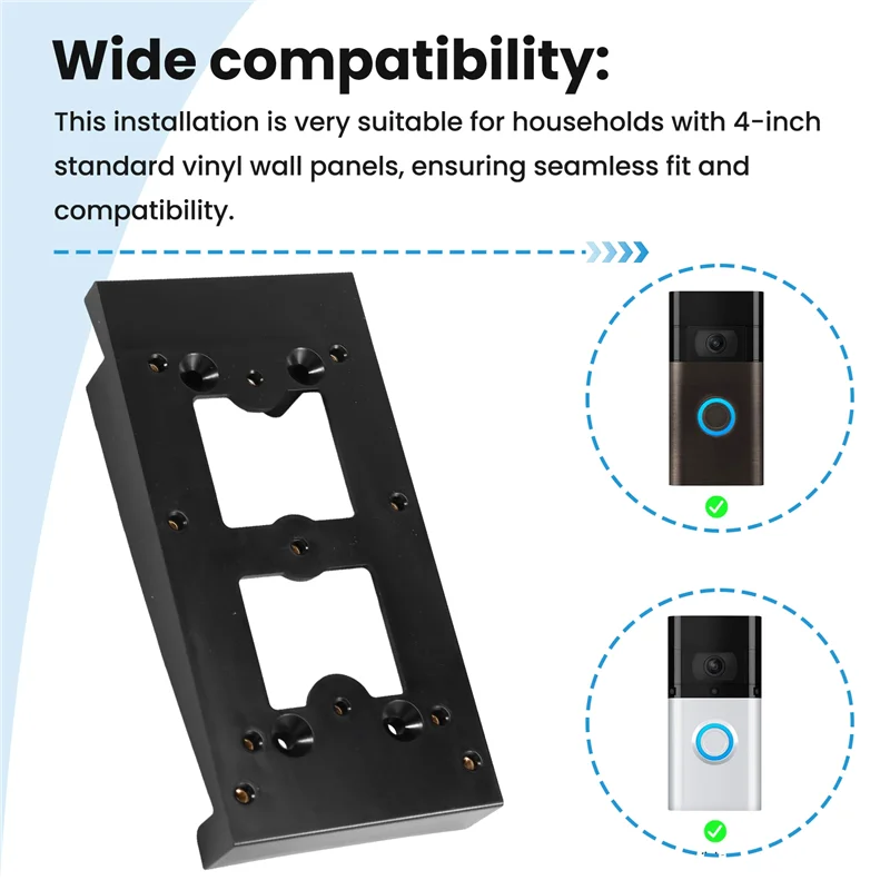 حامل جرس باب من الفينيل لجرس باب يتضمن شاشة عرض فيديو Ring 2، 3Plus، 4، Battery Pro/Plus & 1St Gen - عبوة واحدة