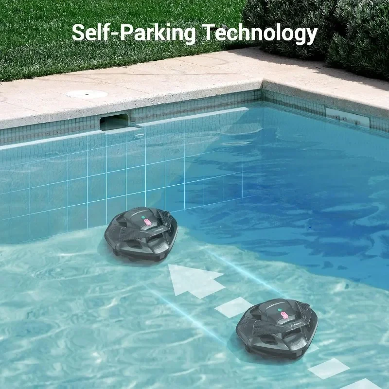 Pulitore per piscina robotico Cordless AIPER con tecnologia di parcheggio automatico a doppio azionamento leggero