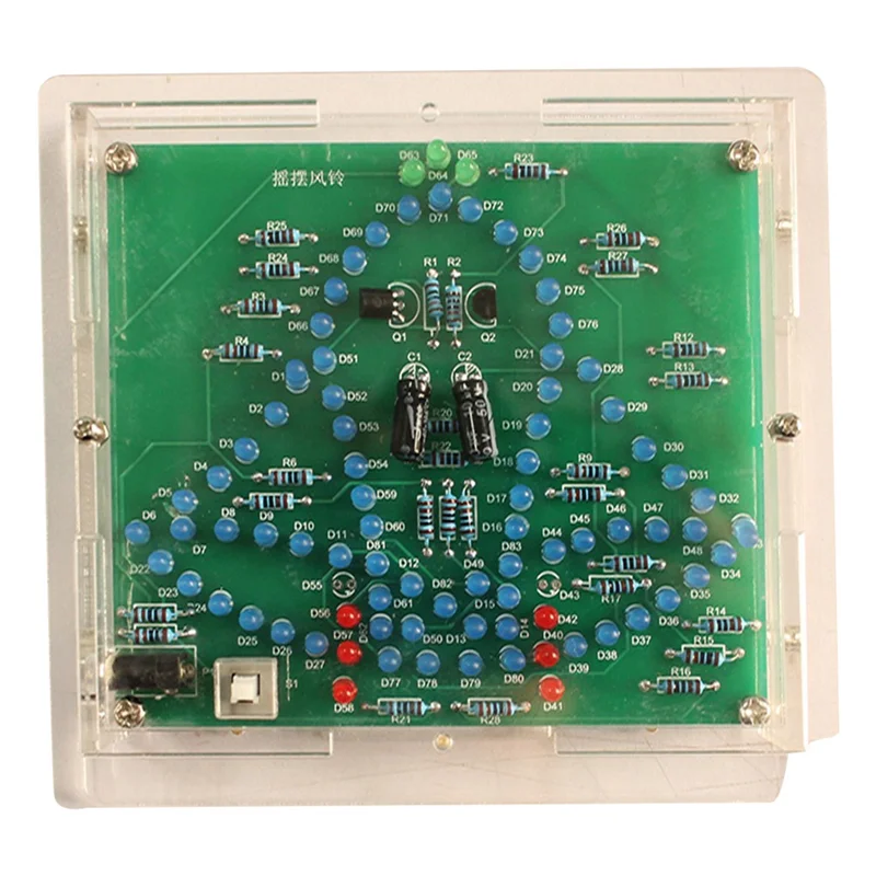 Kit electrónico DIY DC 4,5-5V Swing Wind Chime, proyecto de soldadura, Kit de aprendizaje de práctica, con estuche Acrílico