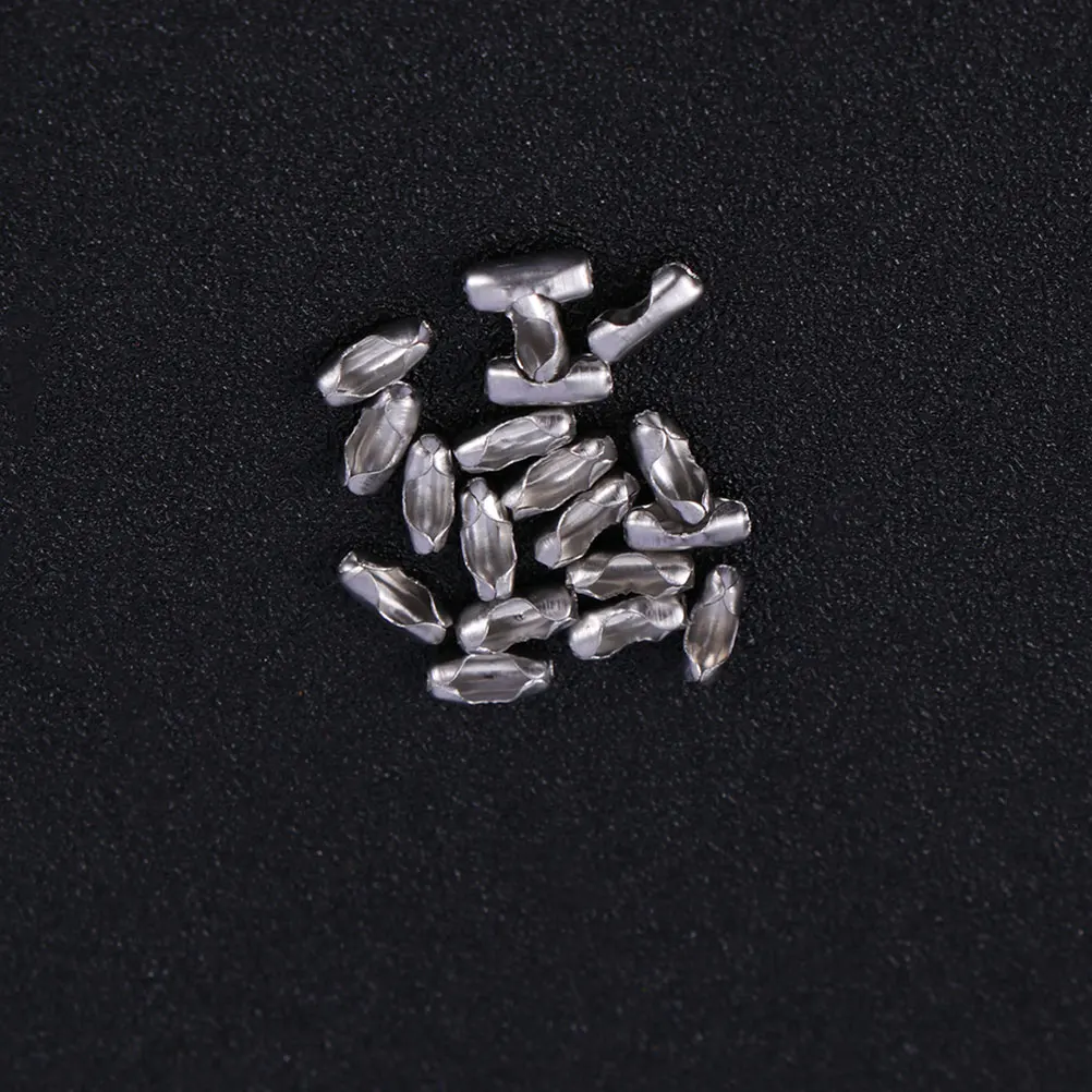 

200pcs Metal Waist Buckle Ball Connector Clasps Stainless Steel Bead Necklace Chain DIY Jewelry Making Replacement Parts