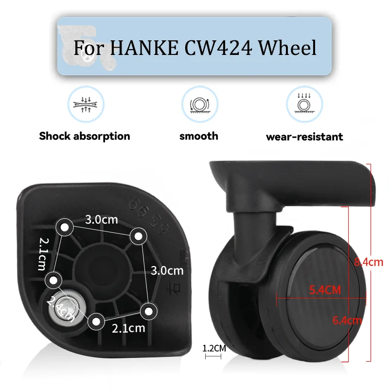 

For HANKE CW424 Universal Wheel Replacement Suitcase Rotating Smooth Silent Shock Absorbing Wheel Accessories Wheels Casters