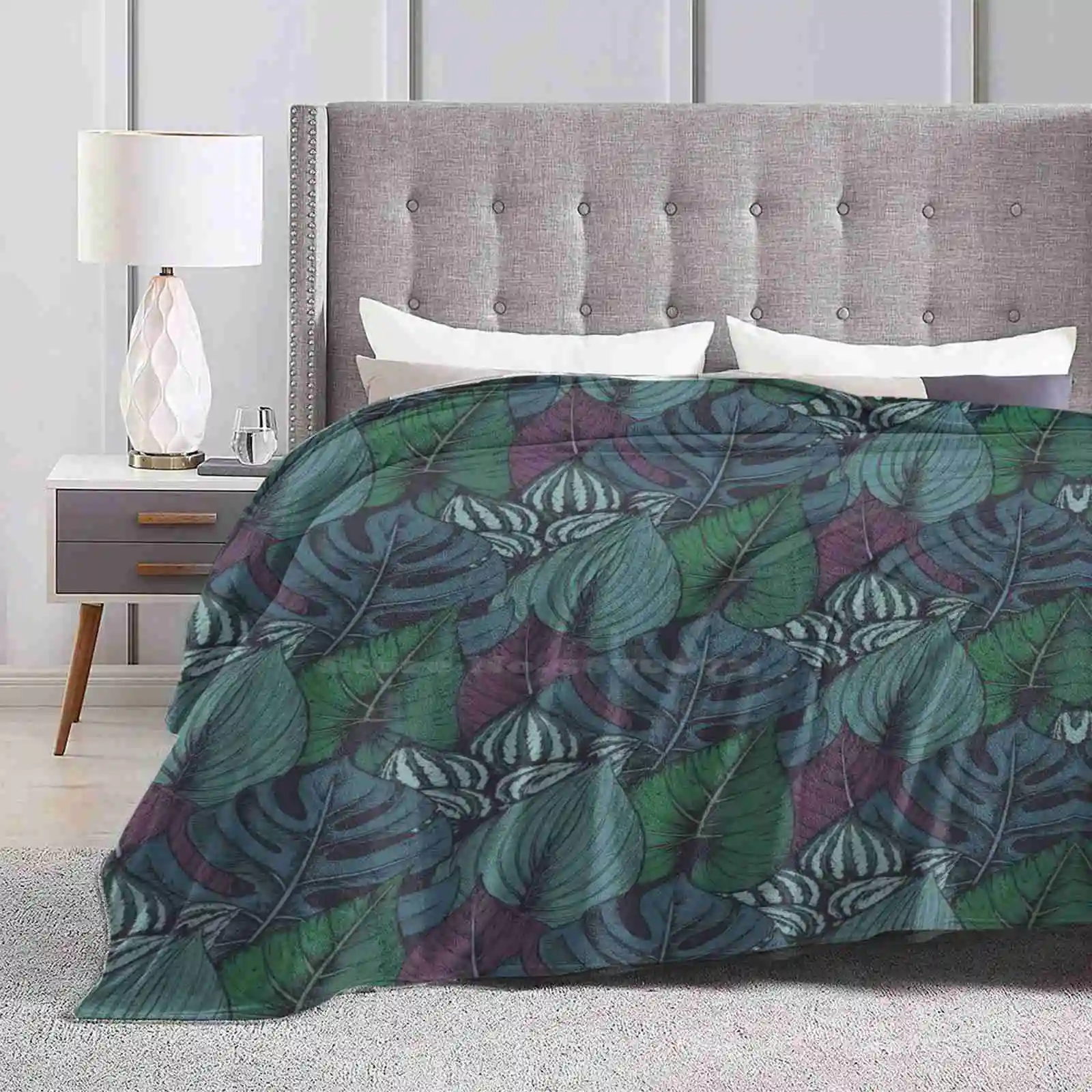 Tropical Four Seasons Comfortable Warm Soft Throw Blanket Tropical Colorful Bright Exotic Patterns With Exotic Leaves