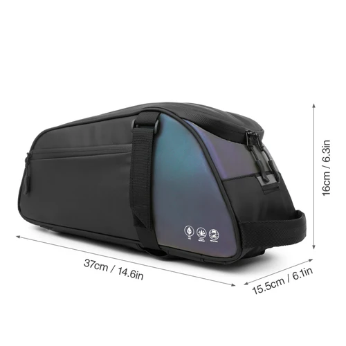 Imagen 2 del producto Bolsa reflectante para asiento de bicicleta de montaña, portaequipajes trasero impermeable para bicicleta, portabicicletas, portaequipajes trasero para ciclismo, debe bolsa, accesorios para ciclismo