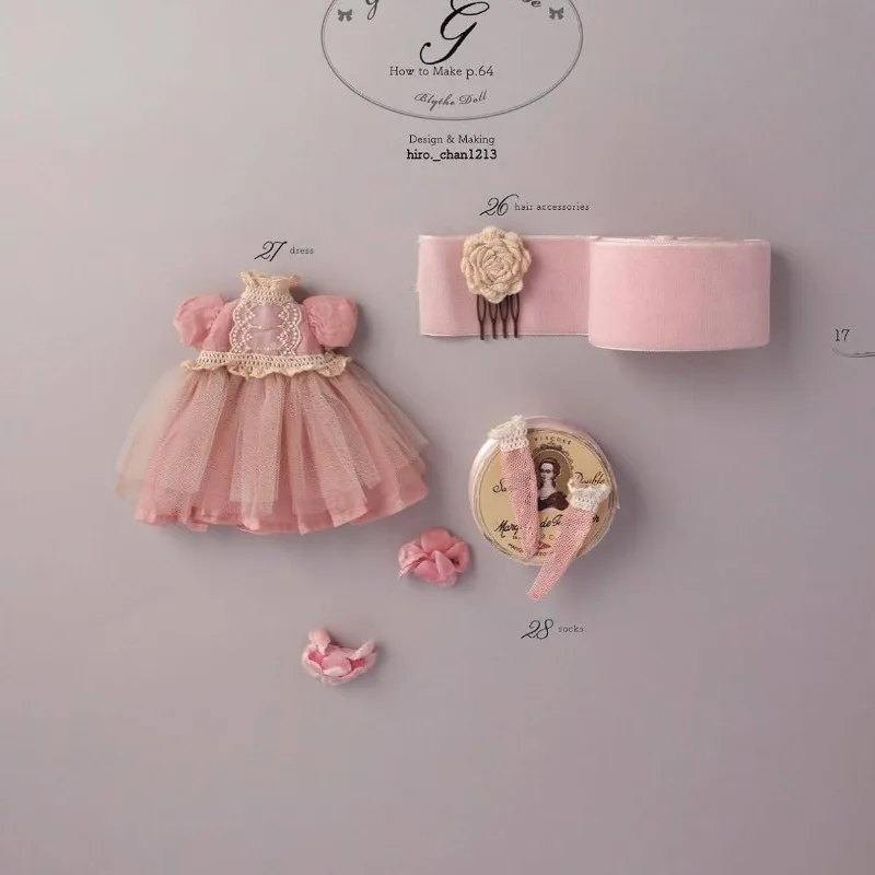 Blythe's Girlish Wardrobe Sewing Book Doll Outfit Matching Attire Pattern Drafting Accessories Illustrated Guide view 6